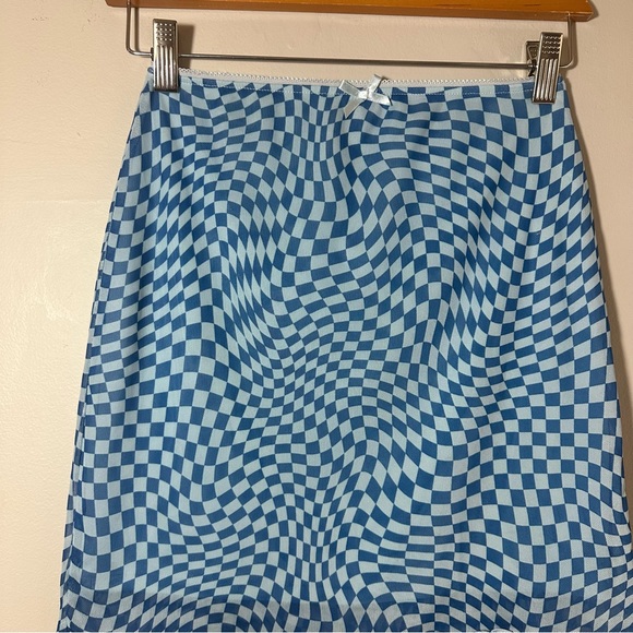 Wild Fable Blue Checkered Slip Style Mini Skirt Size XS - Picture 3 of 7